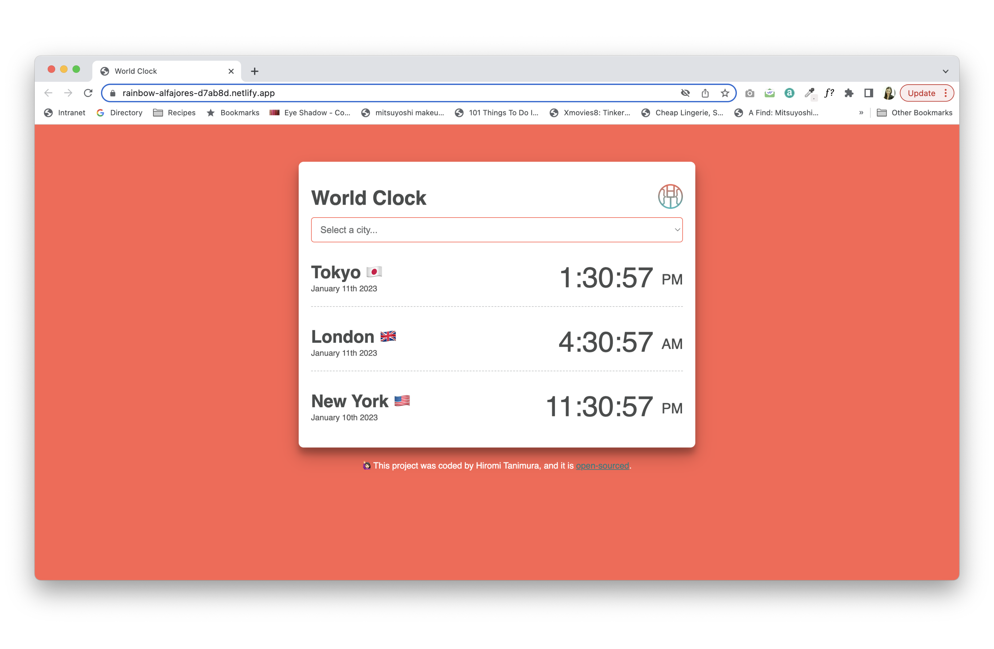 world clock application